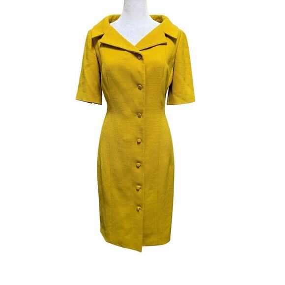 MM Lafleur NWT Gold Yellow Candice Shift Dress Retro Size XS Extra Small - Picture 4 of 12